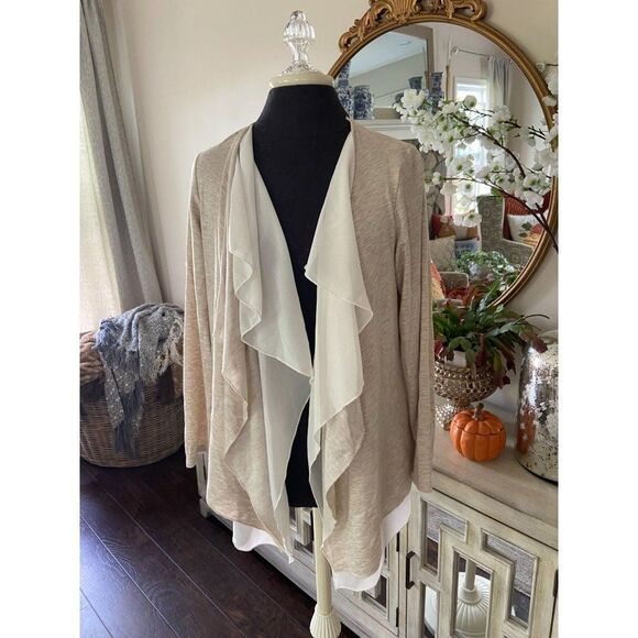 Pebble and Stone Cream ruffle jacket (Medium) - Picture 1 of 3